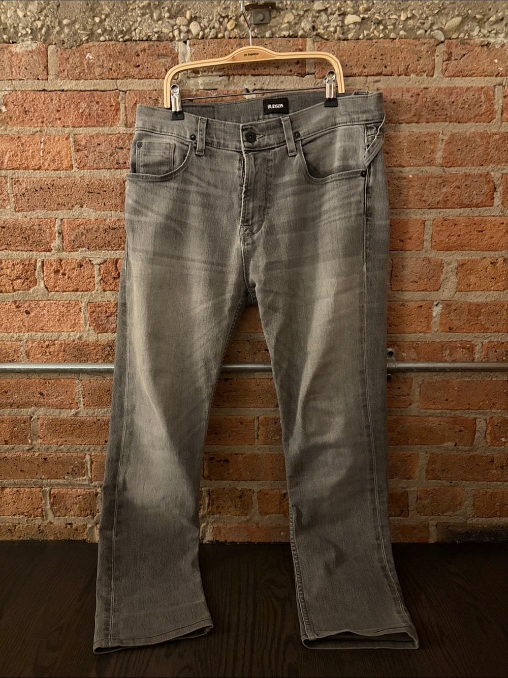 Hudson Jeans Men's Washed Gray Straight Jeans